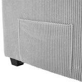 72.8" Corduroy Sleeper Sofa Loveseat Sofa with Full Size Mattress, USB Ports, Cup Holders, N719P208880E