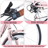 7 Speed City Bike With Basket , Steel Frame,Multiple Colors 22 Inch Girls Bicycle W1019P206031