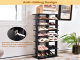 7-Tier Double-Row Shoe Rack with Adjustable Shelves, Anti-Tipping Narrow Storage Rack for Entryway 96296664