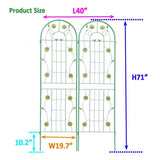 2 Pack Metal Garden Trellis 71" x 19.7" Rustproof Trellis for Climbing Plants Outdoor Flower Support W1586104736