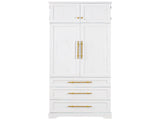 78.2" Tall Farmhouse Kitchen Pantry Cabinet with 8 Door Storage Cabinet with 3 Adjustable 04574184