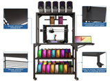 3D Printer Stand, Heavy Duty 3D Printer Table Stand with Filament Storage Rack, T-Shaped Spools 00837122