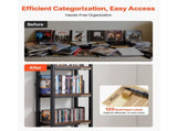 4-Shelf Media Storage Cabinet with Drawers, 15.75 x 11.81 x 56.50 in Organizer for CDs, DVDs, Books, 90219524