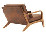 Oak Armrest Oak Upholstered Single Lounge Chair Indoor Lounge Chair Orange 94410146