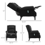 ZUN Black Massage Recliner Chair. Wingback Single Sofa with Vibration Massage, Heat, Push Back 10695854