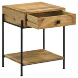 Natural Mango 1-Drawer Accent Table with Bottom Shelf B062P153900