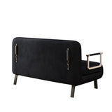 velvet black 55 Convertible Chair Bed, Tri-Fold Sofa Bed with Adjustable Backrest & Pillow, Leisure W1767P192807