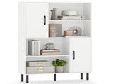 4-Tier Open Shelf Storage Cabinet with 2 Doors, 176 LBS Total Capacity for Entryway & Living 22873574