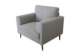 Light Grey Accent Chair with Metal Leg B062P209155