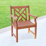 Lidwina Reddish Brown Tropical Wood Patio Armchair B093121210