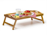 Bed Tray Table, Breakfast Tray with Folding Legs and Handles, Multipurpose Laptop Desk, Bamboo 42234087