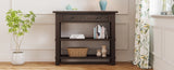 ZUN TREXM Retro Console Table with Drawer and Two Sturdy Shelves for Entryway, Living Room N715P195561P