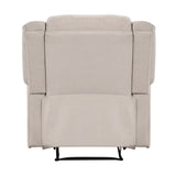 Modern Reclining Chair Textured Fabric Upholstery Pillowtop Arms Solid Wood Frame 1pc Living Room B011P188429