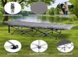 Folding Camping Cot Bed with Soft Pad, Portable Outdoor Cot, Adults Sleeping Bed for Home Office Nap 91679814