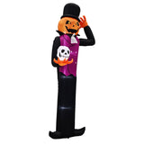 12FT Giant Halloween Inflatable Blow Up Decorations, Pumpkin Man Holding Skull with Built-in LEDs 59691906