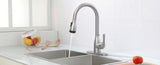 Kitchen Faucet with Pull Down Sprayer and 4 Spraying Modes Brushed Nickel Commercial 1 or 3 Hole T3177P289664