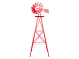 8FT Weather Resistant Yard Garden Windmill Red 78296922