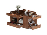 Closet Island with 6 Drawers, Wardrobe Armoire Bedroom Island with Glass Display Top and Open 75349414