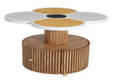 Unique Four-Leaf Clover Side Table for Living Room, Bedroom & Small Spaces Accent Table with N770P355454N