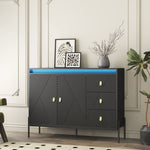 ZUN Buffets & Sideboards, Fluted Sideboard Cabinet, 2 Door 3 Drawer Design, with Led Lights,Acceent W1321P204628