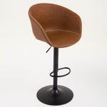 ZUN Adjustable Swivel Bar Stools, Mid-Century Modern PU Leather Upholstered Counter Height Bar Stool, W1143P173513