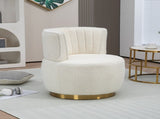 COOLMORE 360 Degree Swivel Cuddle Barrel Accent Sofa Chairs, Round Armchairs with Wide Upholstered, W395P232985