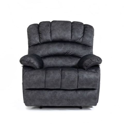 ZUN Large Manual Recliner Chair in Fabric for Living Room, Gray 54543281