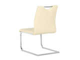 Modern Light Yellow PU dining chair living room chair upholstered chair, electroplated metal chair W210P375168