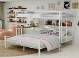 Sturdy Metal Twin Over Full Bunk Bed Frame with Practical Ladder & Storage Shelf, Modern W1935P463331