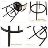 Creamy White Bar Stools Swivel Counter Chairs with Metal Frame Set of 2 Hand Woven Paper Rope Dining W1757P144565