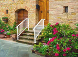 Handrails for Outdoor Steps, Iron Handrail Fits 3 Step, Transitional Handrail with Installation Kit, 75309135