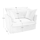 Slip-covered Armchair with 1 Big Back Cushion and 2 Big Toss Pillows, Single Deep Seat Comfy Single W3041P280846