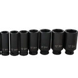 13 pc 1/2" inch Deep Impact Socket Tool Set 10-32mm Metric Garage Workshop 47989499