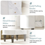 White Nightstand with Drawers 54479496