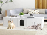 Hidden Cat Litter Box Cabinet, Privacy Enclosure Cat House TV Stand/Side Table, 310LBS Tabletop 29950185