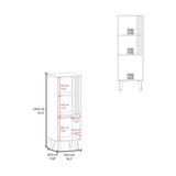 Wengue and Natural Oak Storage Cabinet with a Door and Open Storage B062P290230