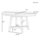 Farmhouse Round Extendable Dining Table with 16" Leaf Wood Kitchen Table 38877498