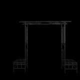 Metal Garden Arch with Adjustable Width W68.11''W94.29'' Climbing Plants Support Rose Arch Outdoor W1586P268890