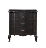 Antique Black 3-Drawer Nightstand B062P215400