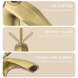 Brushed Gold Single Handle Lavatory Basin Sink Faucet W1217P214966