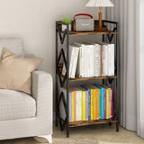 3 Tier Bookshelf For Small Space, Small Metal Bookshelf For Books, Organizers And Storage For 87702459