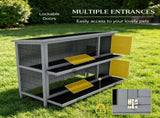 54" 2-Story Large Rabbit Hutch, Bunny Cage, Wooden Pet House, Small Animal Habitat, Gray with 46441239