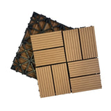 Wood Plastic Composite Deck Tiles Set of 20pcs, Composite Decking Resist Rust, Water, Weather, W2805P205354