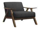 Modern Home Furniture Dark Gray Fabric Upholstered 1pc Accent Chair Cushion Back and Seat Walnut B01172867