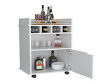 Phoenix Bar Cart with 2 Open Shelves 4 Cubbies and Cabinet B070P173179