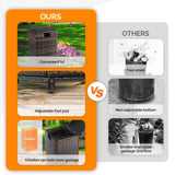 Wicker Patio Trash Bin, 33 Gallon Rattan Trash Can with Lid for Porch Backyard Deck Patio Poolside, 78050334