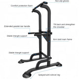 ZUN Power Tower Workout Dip Station Pull Up Bar, Height Adjustable Multi-Function Dip Stand for Home Gym 10184145