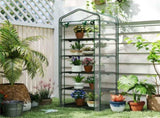 White 5-Tier Mini Greenhouse with PE Grid Cover, Tool-Free Assembly Portable Grow Tent for Indoor 08901361