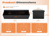 43" Storage Ottoman Foldable Storage Chest, End of Bed Foot Stool with Padded Seat, Bedroom 20547666