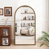 Iron Arch Retro Full Length Mirror With Supporting Feet, For Living Room, Bedroom W757P268973